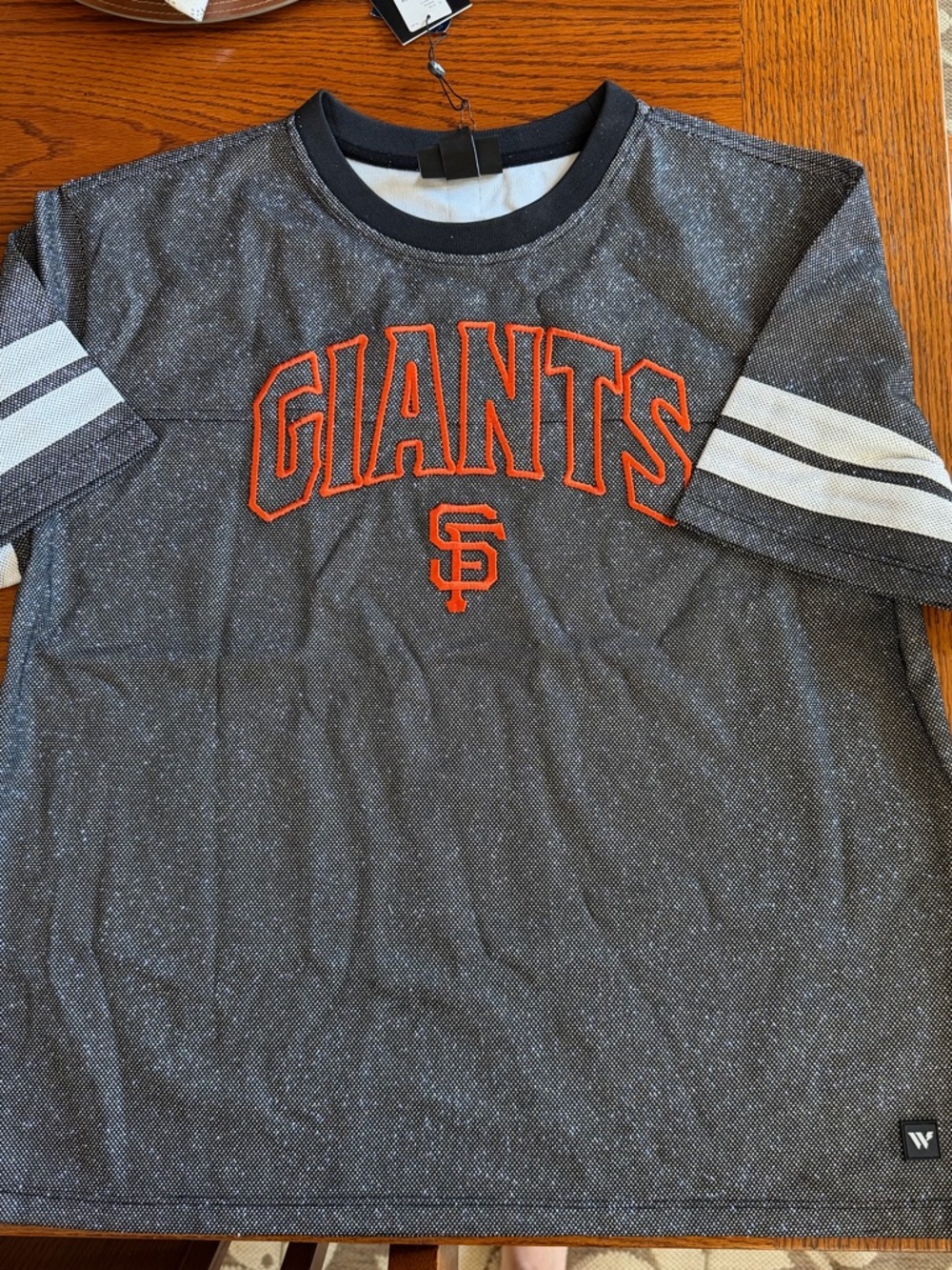Giants Short Sleeve Jersey Tee - Charcoal with Orange Logo